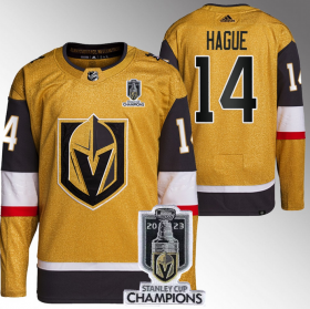 Wholesale Cheap Men\'s Vegas Golden Knights #14 Nicolas Hague Gold 2023 Stanley Cup Champions Stitched Jersey