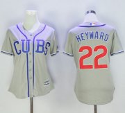 Wholesale Cheap Cubs #22 Jason Heyward Grey Women's Alternate Road Stitched MLB Jersey