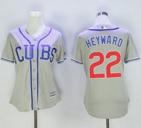 Wholesale Cheap Cubs #22 Jason Heyward Grey Women\'s Alternate Road Stitched MLB Jersey