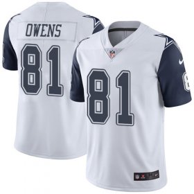 Wholesale Cheap Nike Cowboys #81 Terrell Owens White Men\'s Stitched NFL Limited Rush Jersey