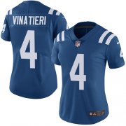 Wholesale Cheap Nike Colts #4 Adam Vinatieri Royal Blue Team Color Women's Stitched NFL Vapor Untouchable Limited Jersey