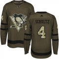 Wholesale Cheap Adidas Penguins #4 Justin Schultz Green Salute to Service Stitched NHL Jersey