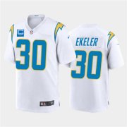 Wholesale Cheap Men's Los Angeles Chargers 2022 #30 Austin Ekeler White With 2-star C Patch Vapor Untouchable Limited Stitched NFL Jersey