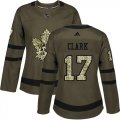 Wholesale Cheap Adidas Maple Leafs #17 Wendel Clark Green Salute to Service Women's Stitched NHL Jersey