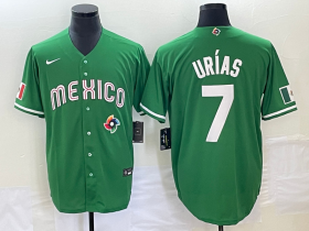 Wholesale Cheap Men\'s Mexico Baseball #7 Julio Urias Green 2023 World Baseball Classic Stitched Jersey