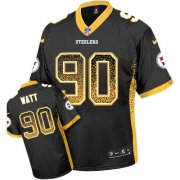Wholesale Cheap Nike Steelers #90 T. J. Watt Black Team Color Men's Stitched NFL Elite Drift Fashion Jersey