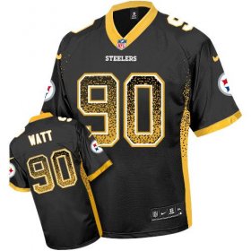 Wholesale Cheap Nike Steelers #90 T. J. Watt Black Team Color Men\'s Stitched NFL Elite Drift Fashion Jersey