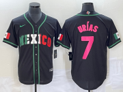 Wholesale Cheap Men's Mexico Baseball #7 Julio Urias 2023 Black World Baseball Classic Stitched Jersey