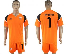 Wholesale Cheap Sevilla #1 Sergio Rico Orange Goalkeeper Soccer Club Jersey