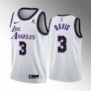 Wholesale Cheap Men's Los Angeles Lakers #3 Anthony Davis White City Edition Stitched Basketball Jersey
