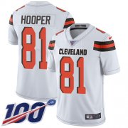 Wholesale Cheap Nike Browns #81 Austin Hooper White Men's Stitched NFL 100th Season Vapor Untouchable Limited Jersey