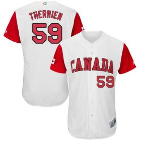 Wholesale Cheap Team Canada #59 Jessen Therrien White 2017 World MLB Classic Authentic Stitched MLB Jersey