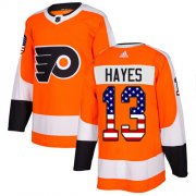Wholesale Cheap Adidas Flyers #13 Kevin Hayes Orange Home Authentic USA Flag Stitched Youth NHL Jersey