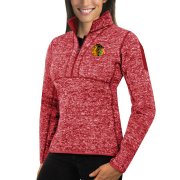 Wholesale Cheap Chicago Redhawks Antigua Women's Fortune 1/2-Zip Pullover Sweater Red