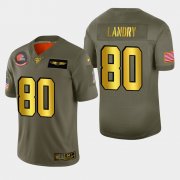 Wholesale Cheap Nike Browns #80 Jarvis Landry Men's Olive Gold 2019 Salute to Service NFL 100 Limited Jersey