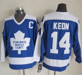Wholesale Cheap Maple Leafs #14 Dave Keon Blue/White CCM Throwback Stitched NHL Jersey