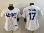 Cheap Women's Los Angeles Dodgers #17 Shohei Ohtani Number White Stitched Cool Base Nike Jersey