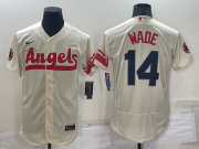 Wholesale Cheap Men's Los Angeles Angels #14 Tyler Wade Cream 2022 City Connect Flex Base Stitched Jersey