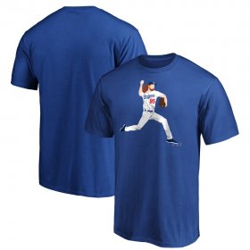 Wholesale Cheap Los Angeles Dodgers #85 Dustin May Majestic Big Red T-Shirt Royal