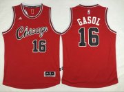 Wholesale Cheap Men's Chicago Bulls #16 Pau Gasol Revolution 30 Swingman 2015-16 Retro Red Jersey
