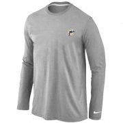 Wholesale Cheap Nike Miami Dolphins Sideline Legend Authentic Logo Long Sleeve T-Shirt Grey
