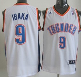 Wholesale Cheap Oklahoma City Thunder #9 Serge Ibaka Revolution 30 Swingman White Jersey