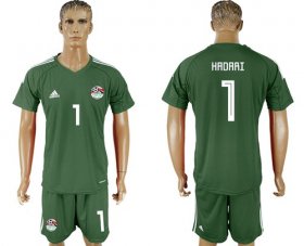 Wholesale Cheap Egypt #1 Hadari Army Green Goalkeeper Soccer Country Jersey