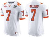 Wholesale Cheap Men's Clemson Tigers #7 Mike Williams White 2017 Championship Game Patch Stitched CFP Nike Limited Jersey