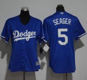 Wholesale Cheap Dodgers #5 Corey Seager Blue Alternate Women's Stitched MLB Jersey
