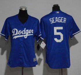 Wholesale Cheap Dodgers #5 Corey Seager Blue Alternate Women\'s Stitched MLB Jersey