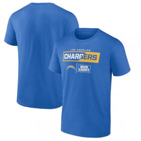Wholesale Cheap Men\'s Los Angeles Chargers Light Blue x Bud Light T-Shirt