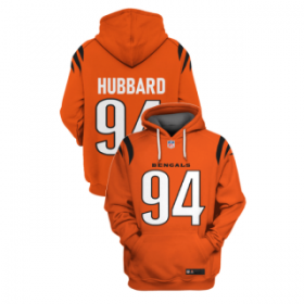 Wholesale Cheap Men\'s Cincinnati Bengals #94 Sam Hubbard Orange 2021 Pullover Hoodie