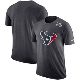 Wholesale Cheap NFL Men\'s Houston Texans Nike Anthracite Crucial Catch Tri-Blend Performance T-Shirt