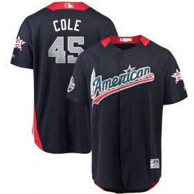 Wholesale Cheap Astros #45 Gerrit Cole Navy Blue 2018 All-Star American League Stitched MLB Jersey