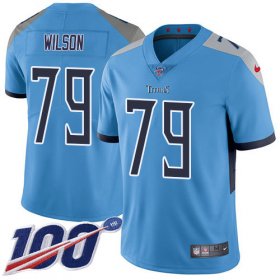 Wholesale Cheap Nike Titans #79 Isaiah Wilson Light Blue Alternate Men\'s Stitched NFL 100th Season Vapor Untouchable Limited Jersey