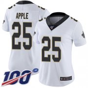 Wholesale Cheap Nike Saints #25 Eli Apple White Women's Stitched NFL 100th Season Vapor Limited Jersey