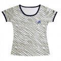 Wholesale Cheap Women's Nike Detroit Lions Chest Embroidered Logo Zebra Stripes T-Shirt