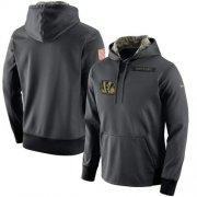 Wholesale Cheap Men's Cincinnati Bengals Nike Anthracite Salute to Service Player Performance Hoodie