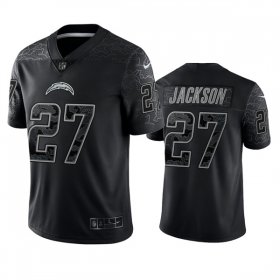 Wholesale Cheap Men\'s Los Angeles Chargers #27 J.C. Jackson Black Reflective Limited Stitched Football Jersey