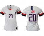 Wholesale Cheap Women's USA #20 Long Home Soccer Country Jersey