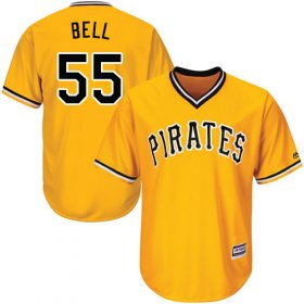 Wholesale Cheap Pirates #55 Josh Bell Gold New Cool Base Stitched MLB Jersey
