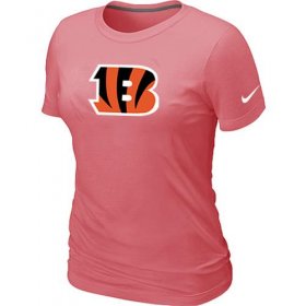 Wholesale Cheap Women\'s Nike Cincinnati Bengals Pink Logo T-Shirt