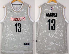 Wholesale Cheap Men\'s Houston Rockets #13 James Harden Adidas 2015 Gray City Lights Swingman Jersey
