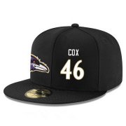 Wholesale Cheap Baltimore Ravens #46 Morgan Cox Snapback Cap NFL Player Black with White Number Stitched Hat