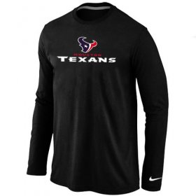 Wholesale Cheap Nike Houston Texans Authentic Logo Long Sleeve T-Shirt Black