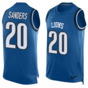Wholesale Cheap Nike Lions #20 Barry Sanders Blue Team Color Men's Stitched NFL Limited Tank Top Jersey