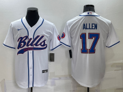 Wholesale Men's Buffalo Bills #17 Josh Allen White Stitched Cool Base Nike Baseball Jersey