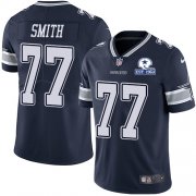 Wholesale Cheap Nike Cowboys #77 Tyron Smith Navy Blue Team Color Men's Stitched With Established In 1960 Patch NFL Vapor Untouchable Limited Jersey