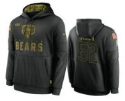 Wholesale Cheap Men's Chicago Bears #52 Khalil Mack Black 2020 Salute to Service Sideline Performance Pullover Hoodie
