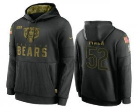 Wholesale Cheap Men\'s Chicago Bears #52 Khalil Mack Black 2020 Salute to Service Sideline Performance Pullover Hoodie